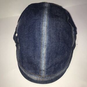 Newsboy Flat Cap Washed Denim 100% Cotton One Size